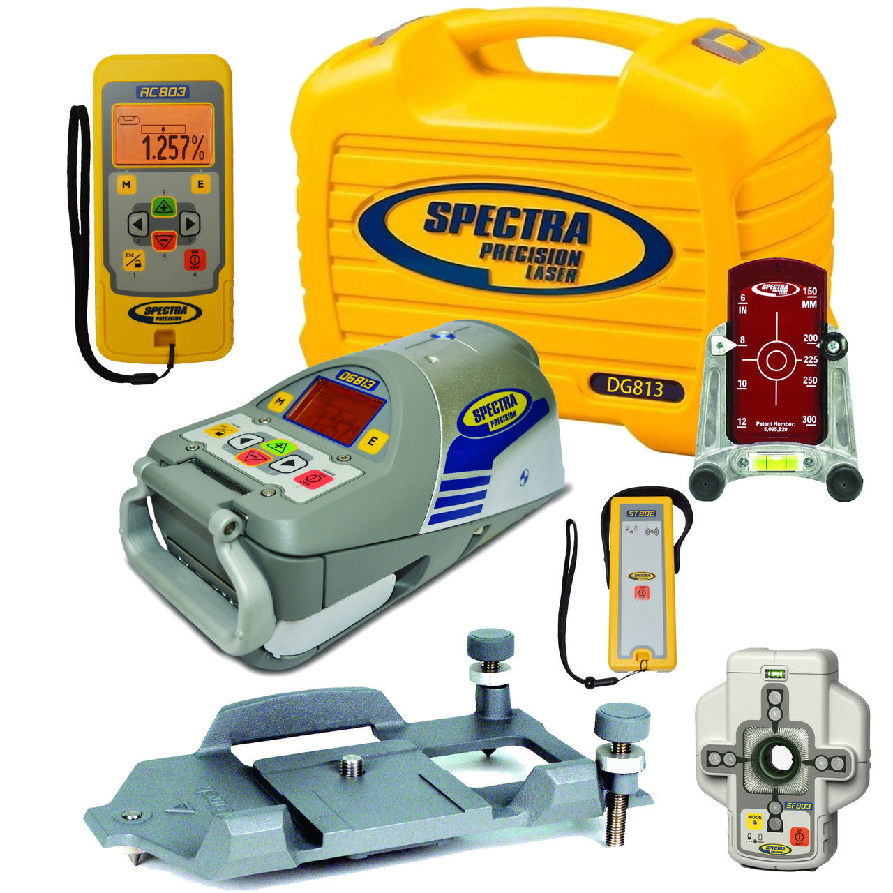 Spectra Precision DG813-3 Pipe Laser with RC803, SF803 & 1230